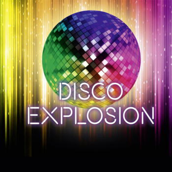 Disco-Kugel for glänzendem Regenbogenhintergrund