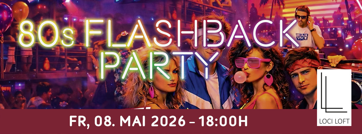 Eventbanner: 80s Flashback Party am 08.05.2026